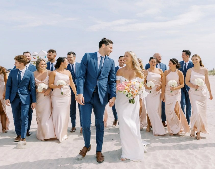 Beach sunset wedding